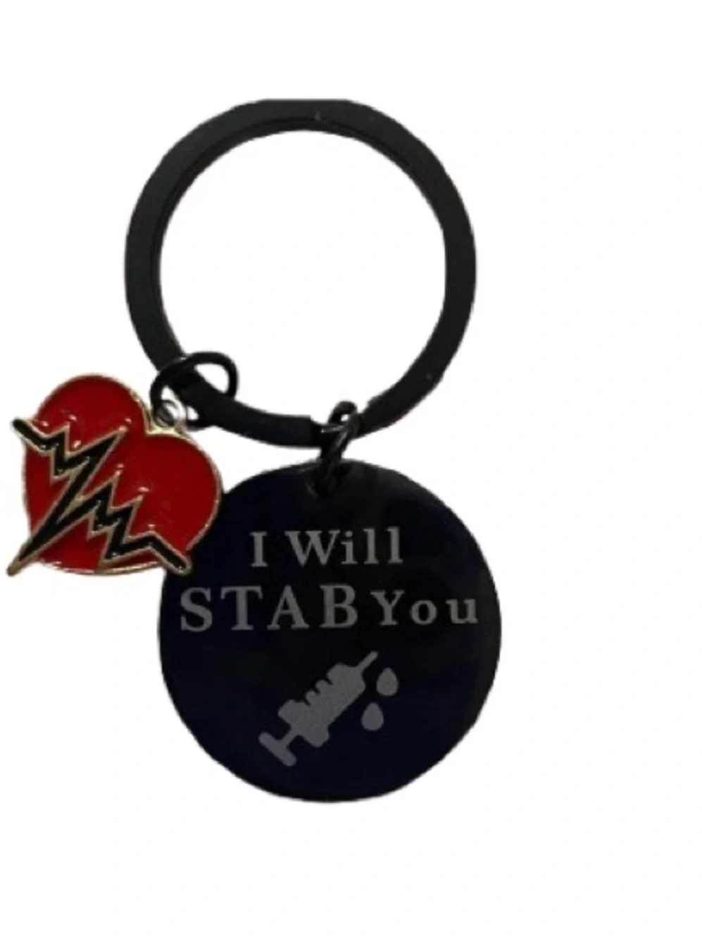 Keychain with Heart Charm -New